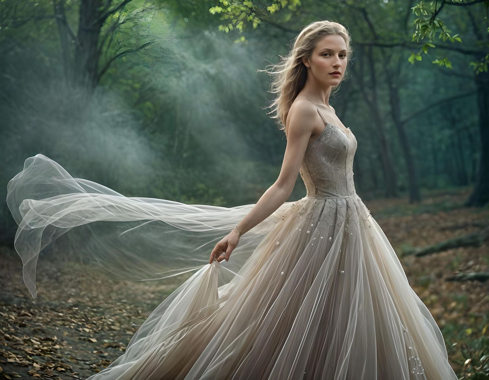 Bride in Tulle Dress: Fashion Photography