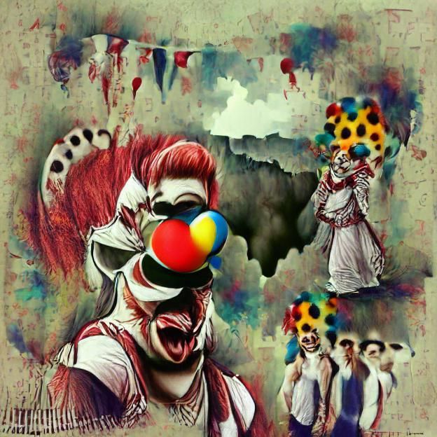 Classic Clown with Exaggerated Features