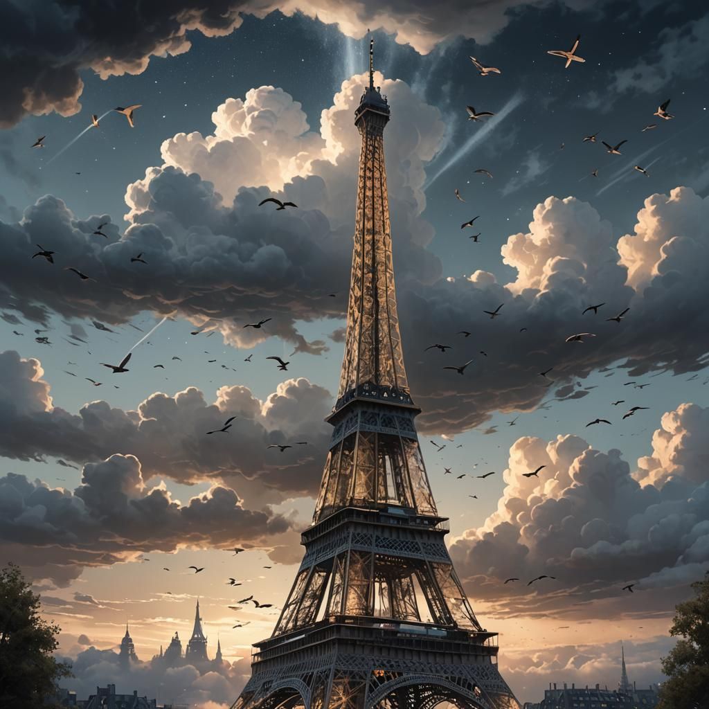Ethereal Eiffel Tower Dreamscape