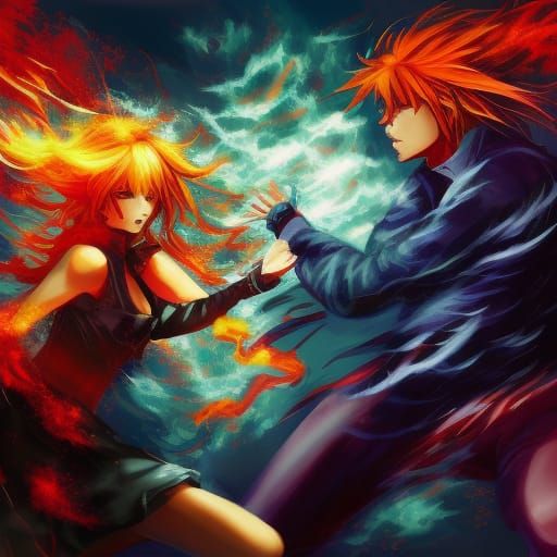 Devil Dances in Anime Thunderstorm: Hyperrealistic Splash Ar...