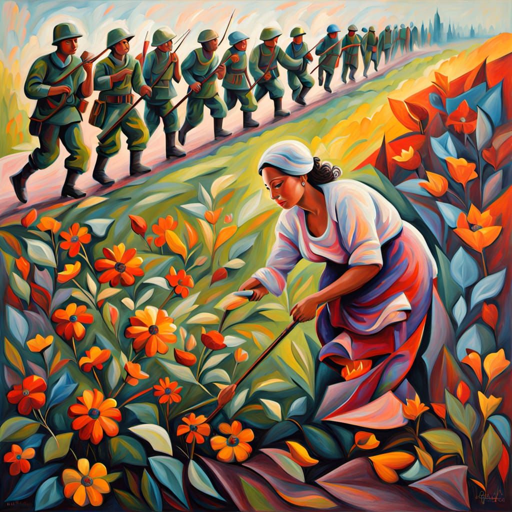 "They'd better not trample my garden."