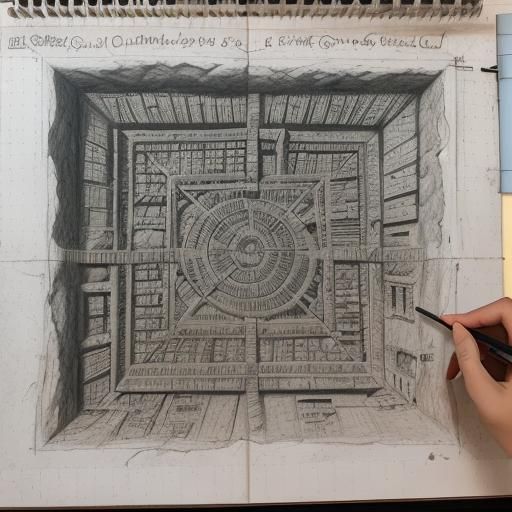 Archaeological Dig Site: Hyperdetailed Charcoal Drawing