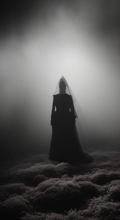 Ethereal Victorian Ghost in Dark Academic Art