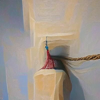 Fantasy Tower: A Rope Descent in Oil Painting