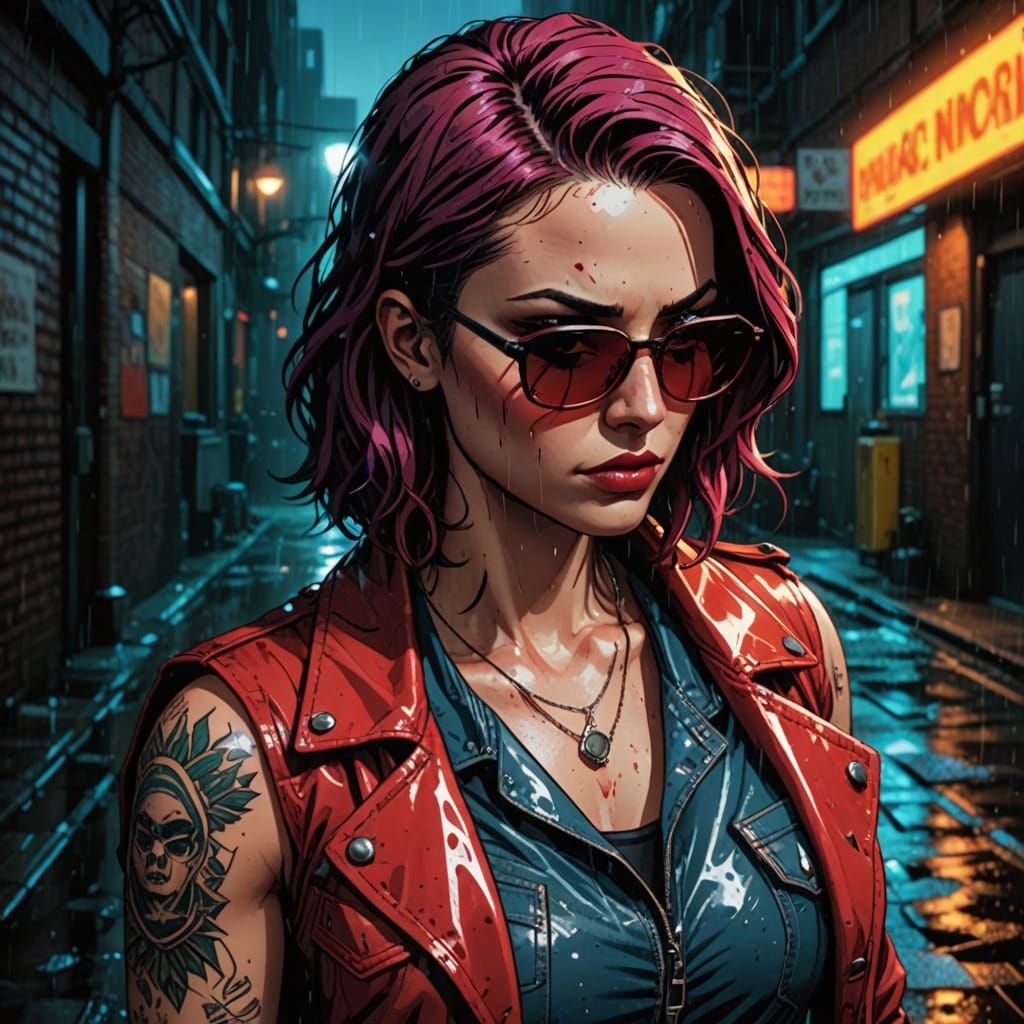 Rainy Night Rebel in Neon