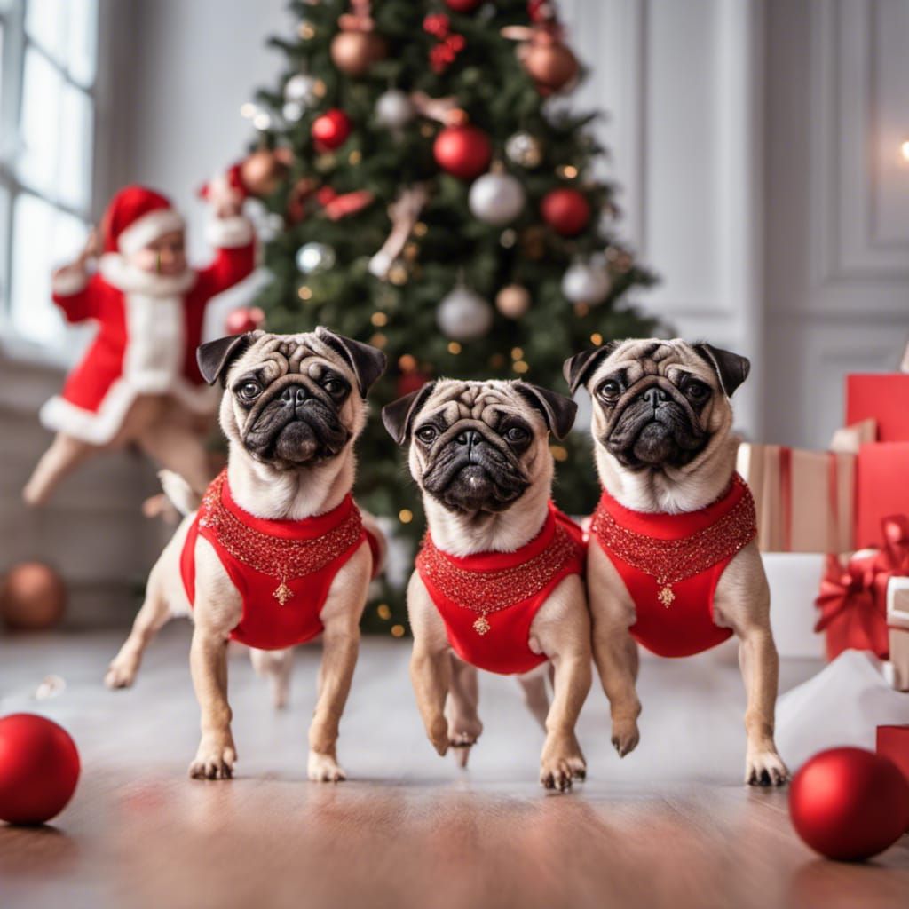 Pugs Perform Christmas Ballet in Hyperdetailed Action
