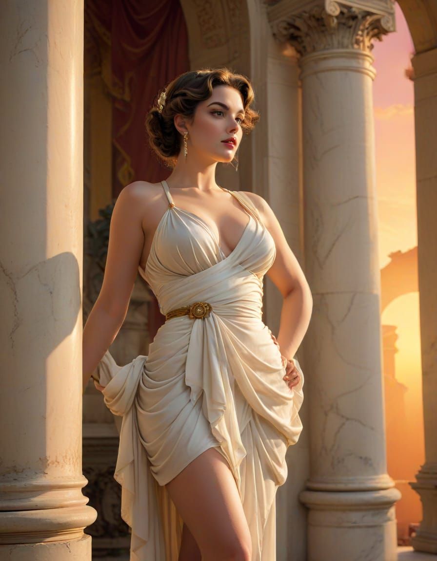 Elegant Roman Pin-Up Beauty