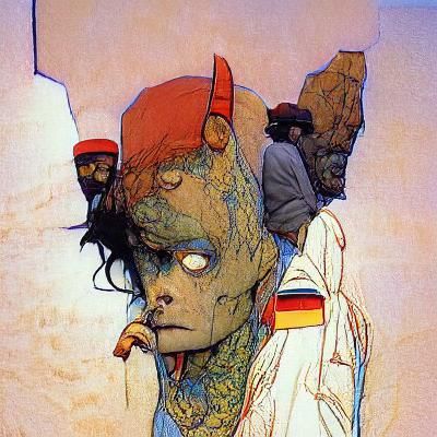 Gorillaz Illustration in Comic and Gothic Style