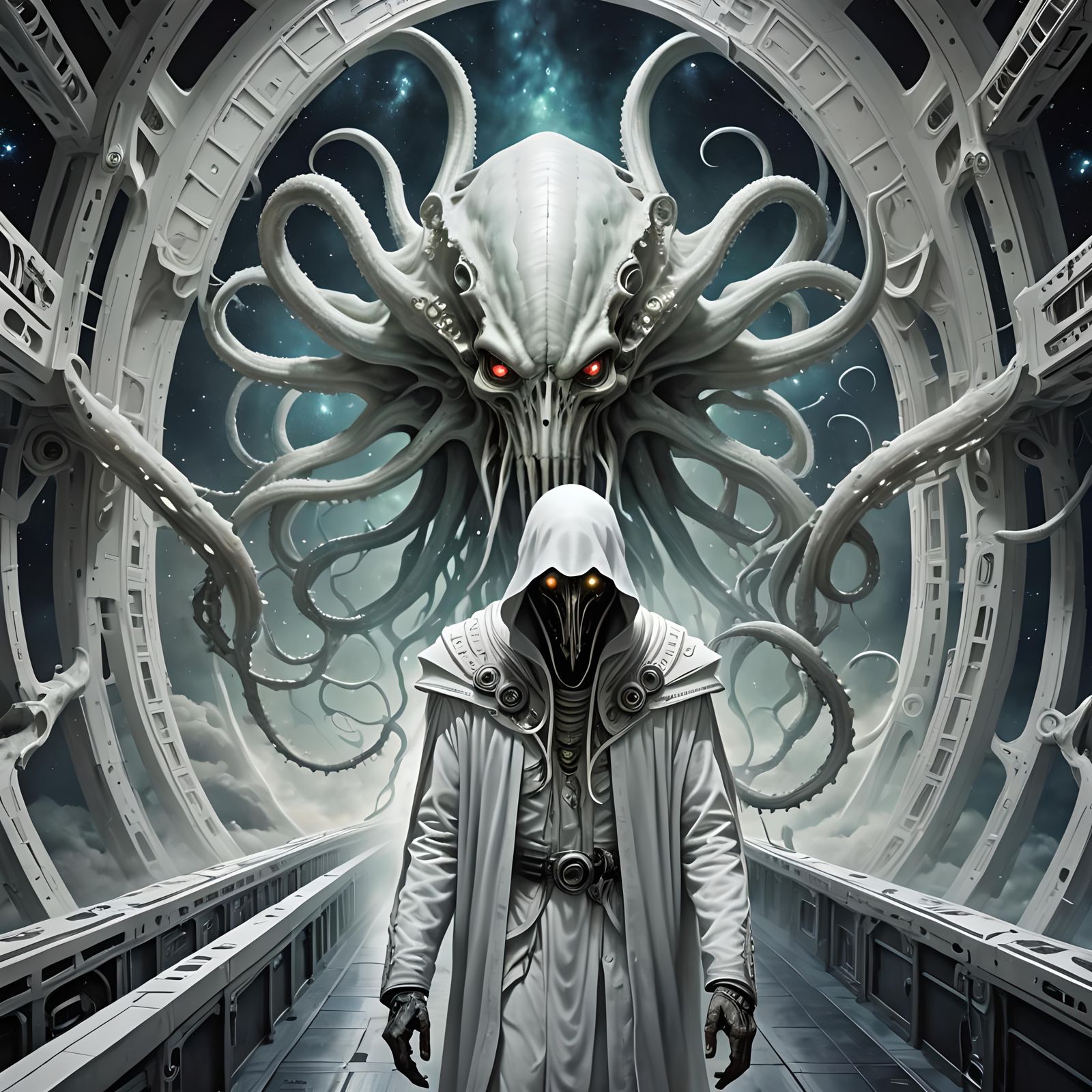 Mindflayer on Spaceship Bridge: Cosmic Horror