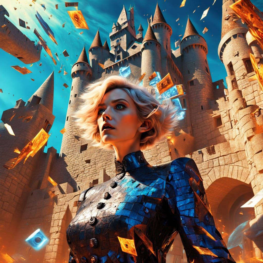 Surreal Karen Assaults Castle in Protest Art