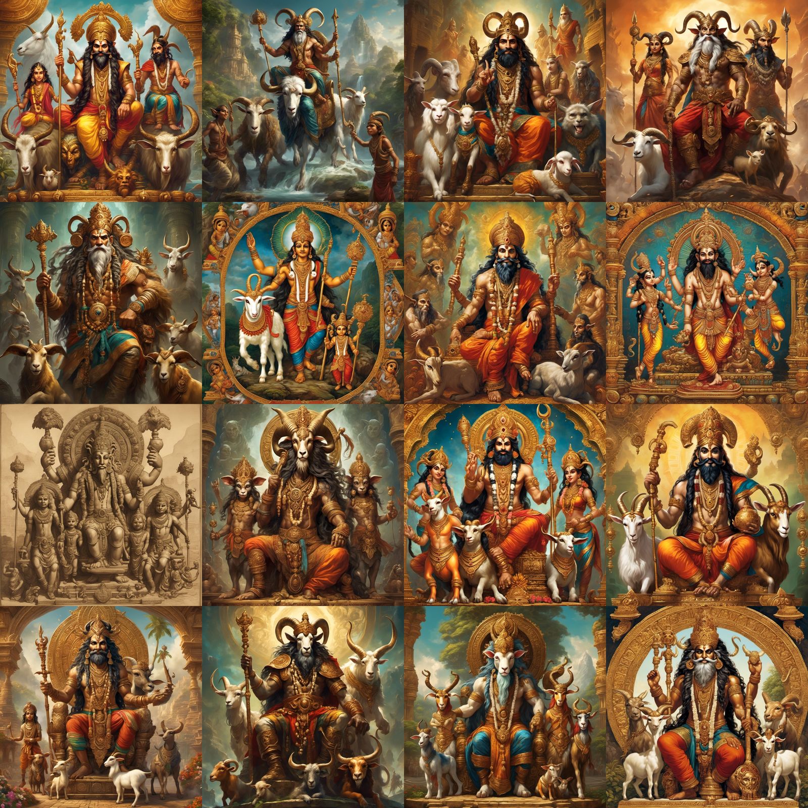 Naigamesha: Hindu Goat-Headed God with Children