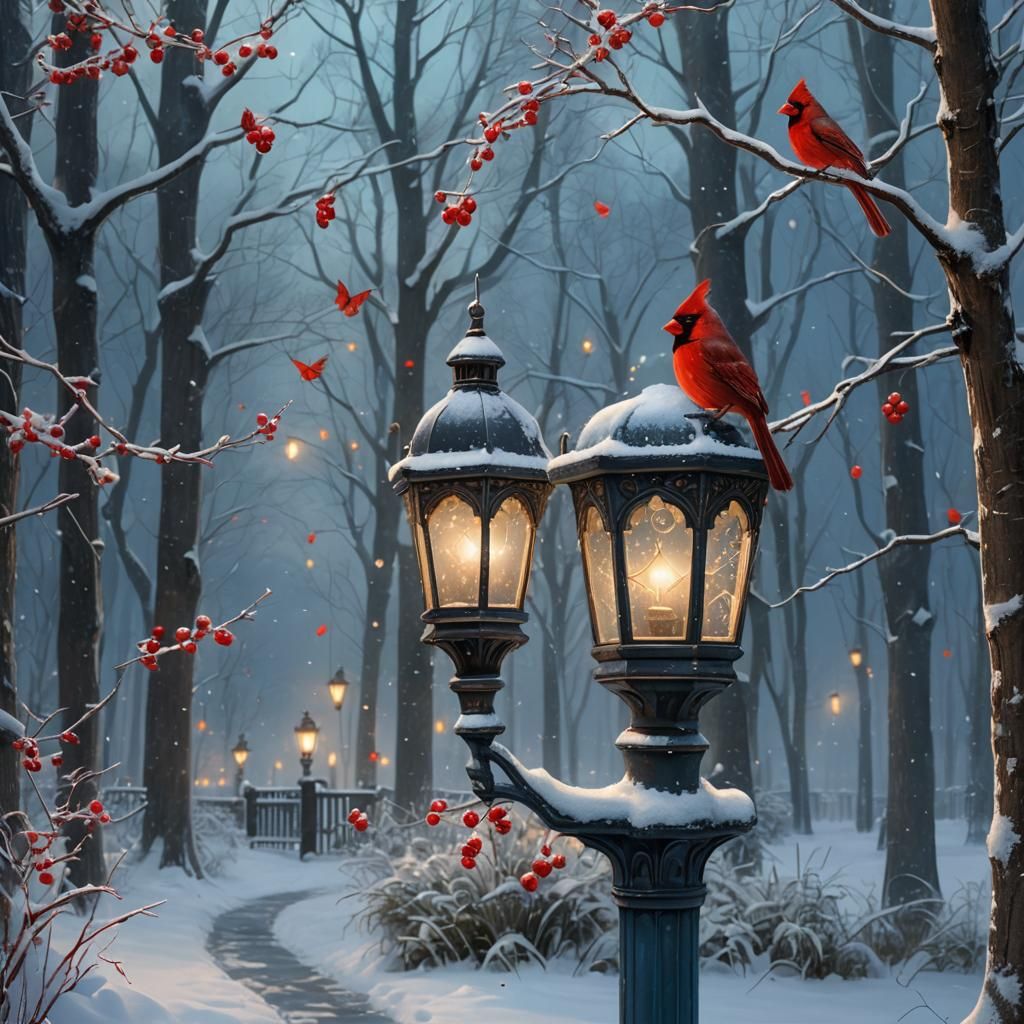 Cardinal in Winter Escape Digital Art