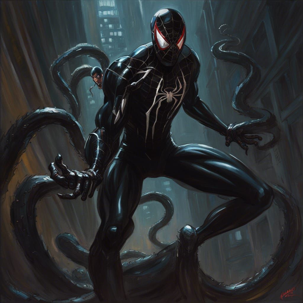 Symbiote Spiderman Black Suit Concept Art
