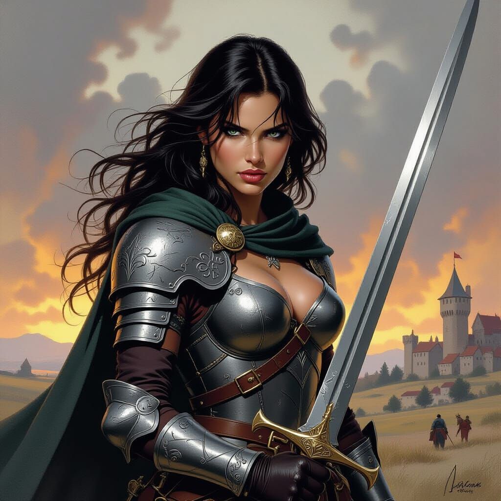 Medieval Warrior in Dark Fantasy Style