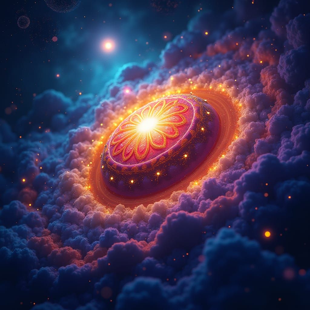 Cosmic Gourmet Sweets Logo in a Galaxy