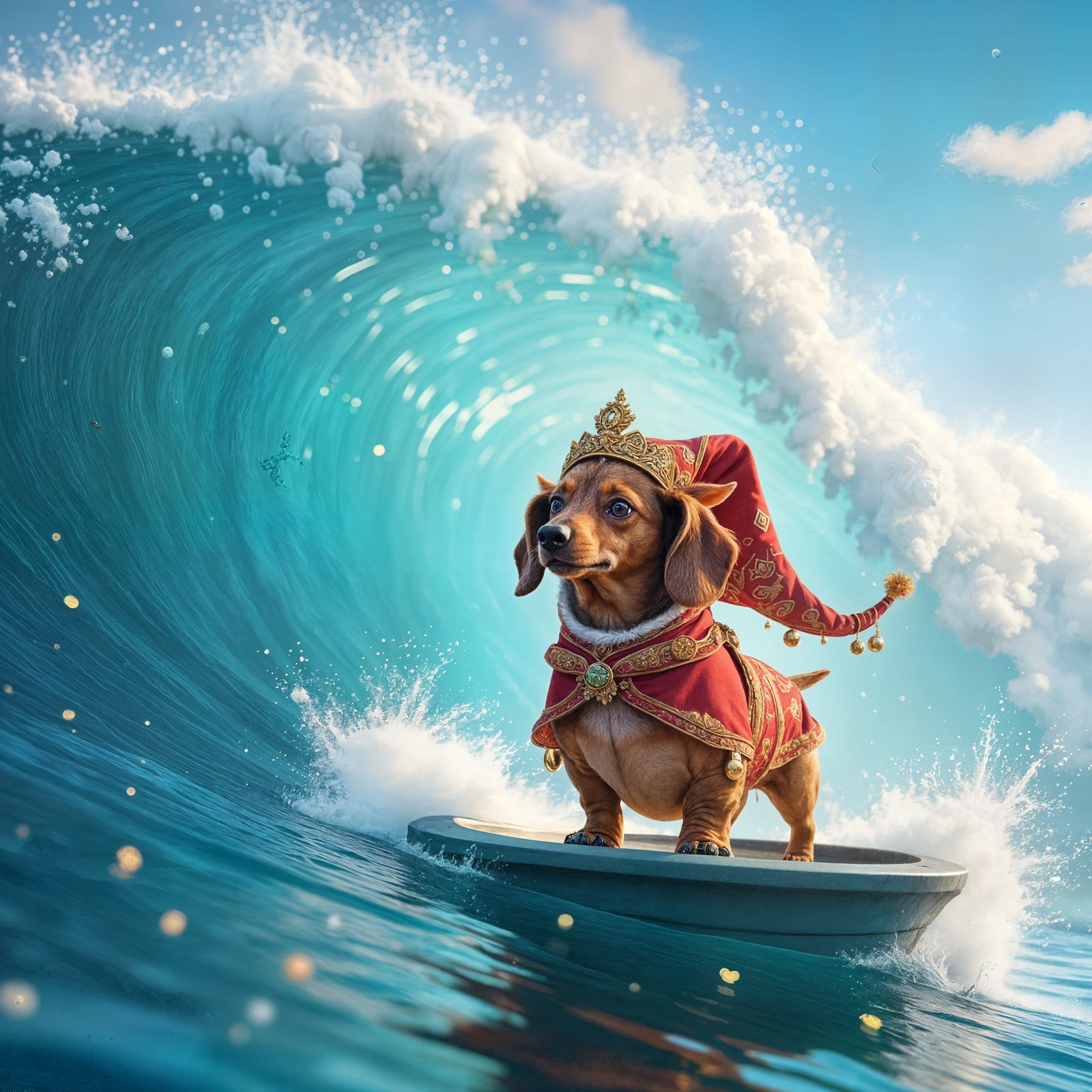 Dachshund Elf Parade: A Fantasy Concept Art