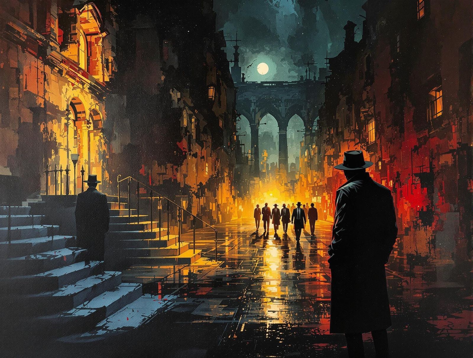 Noir Private Investigator Agency in Charcoal Style