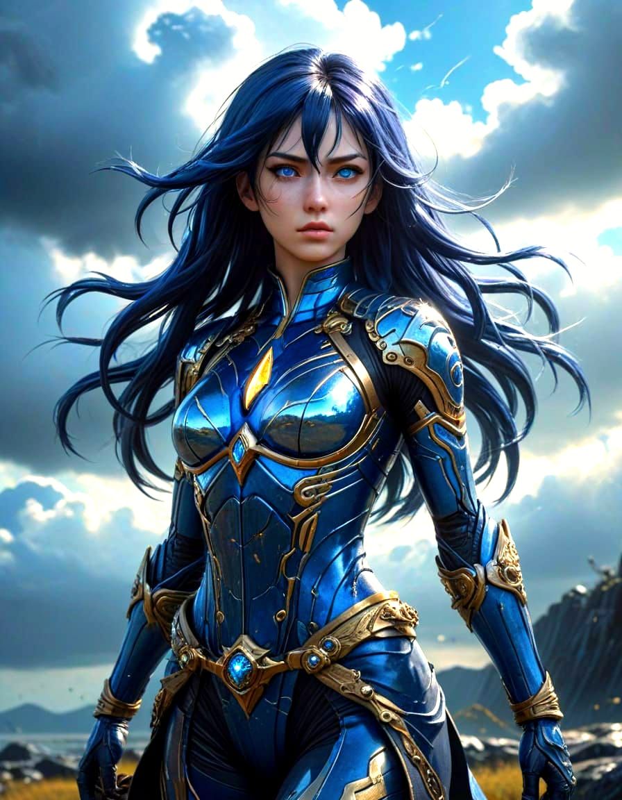 Mystical Sorceress in Elegant, Chaotic Attire