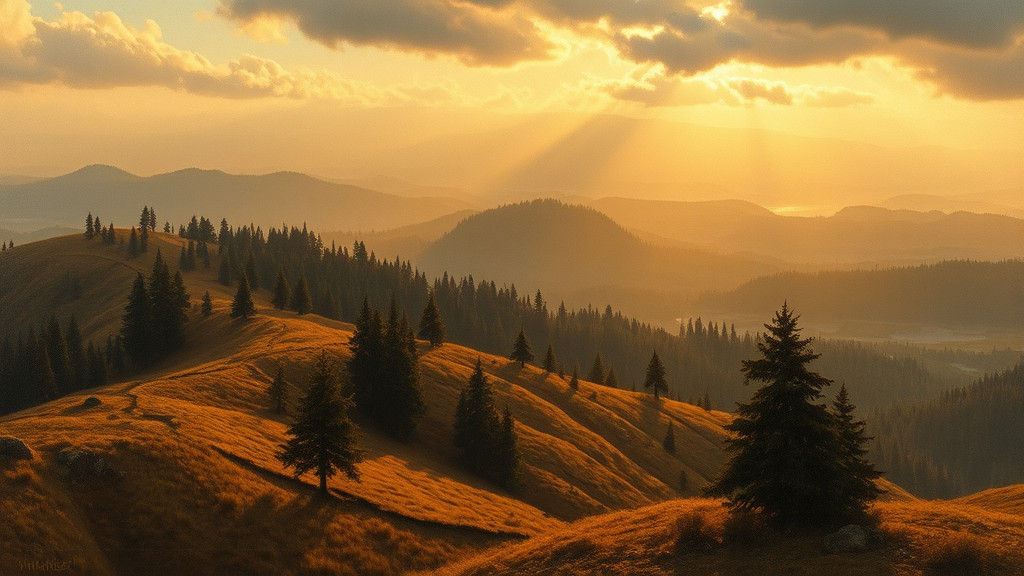 Majestic Landscape Painting in Gurney Style