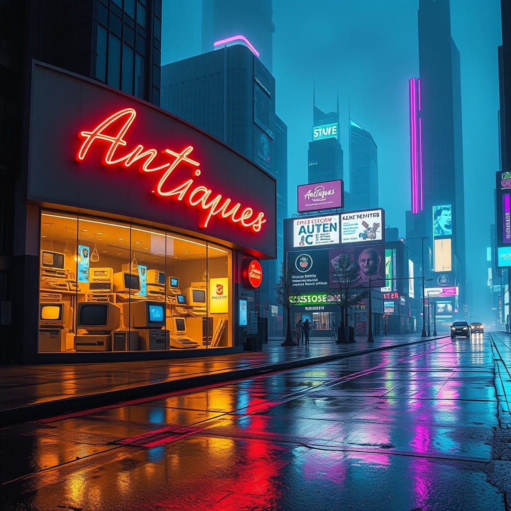Retro Futurism in Neon Lights