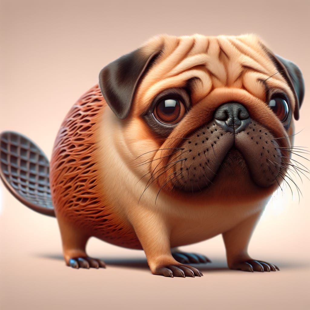 a pug and a beaver = a bug