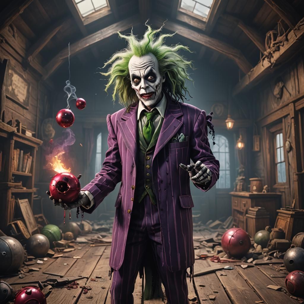 Beetlejuice with a Bomb: Detailed Matte Painting