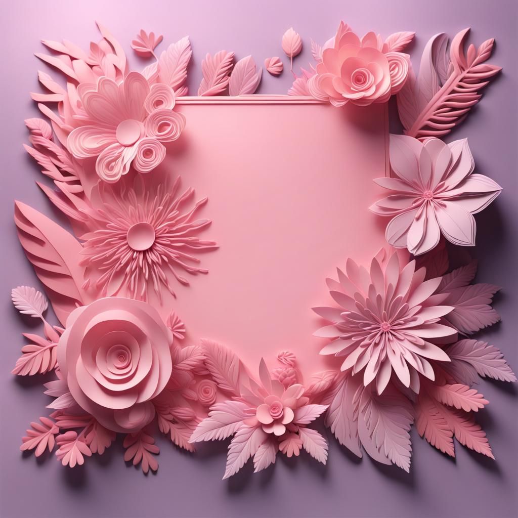 Floral Papercut Design in 3D with Pastel Colors