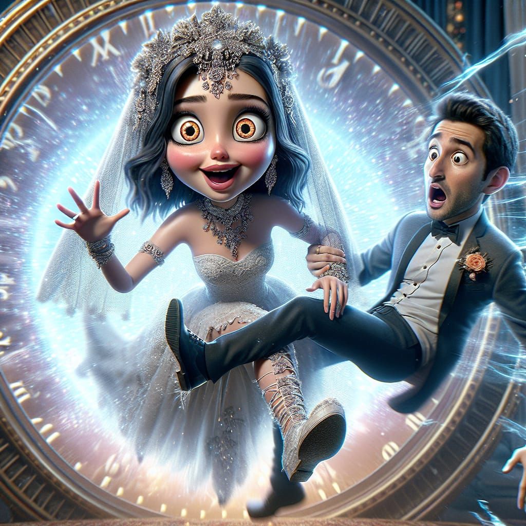 Bride's Humorous Time Portal Adventure in 4K