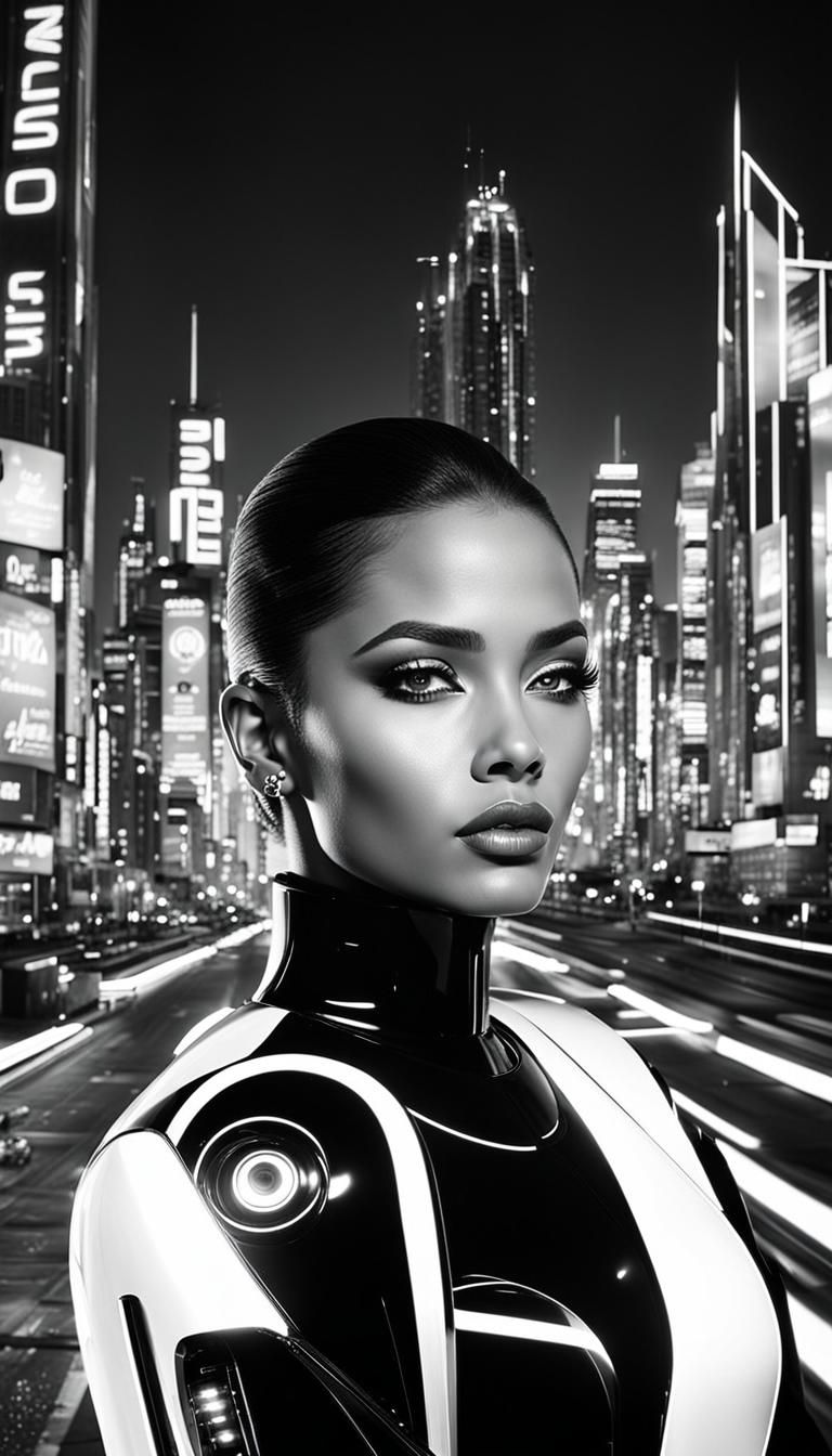 Fashion Editorial: Beautiful Face in Black and White