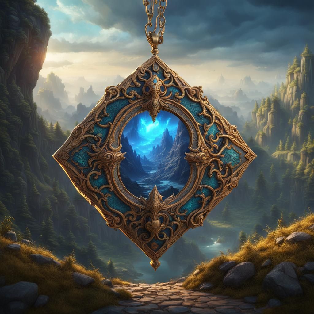 Fantastical Magic Pendant Jewel in Detailed Digital Painting
