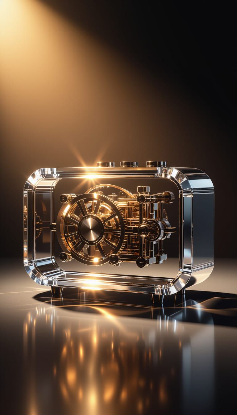 Crystal Radio Revealing Inner Mechanisms in Futuristic Style