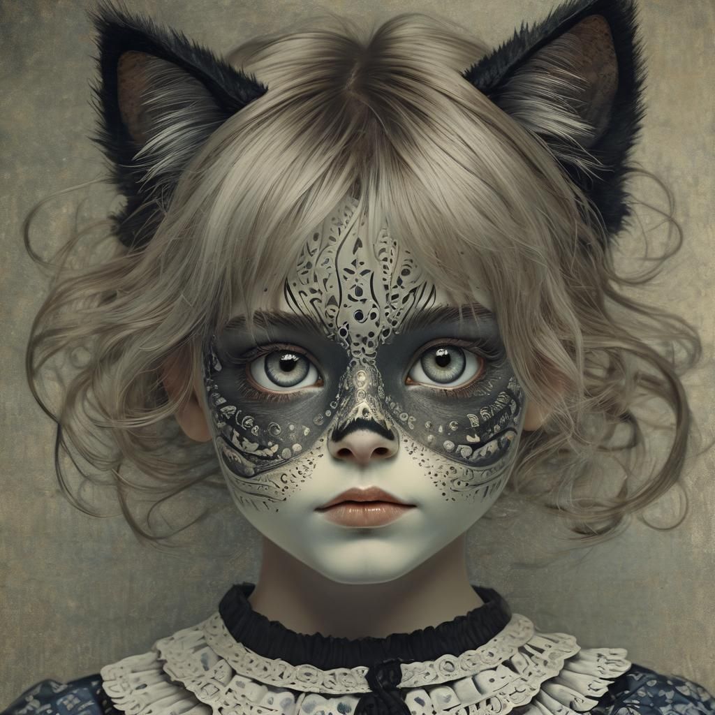 Girl with Shadowed Eyes in Cross-Processed Style