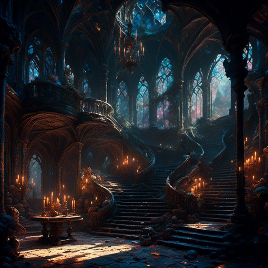 Dark Souls Castle Throne Room in Ethereal Nightscape