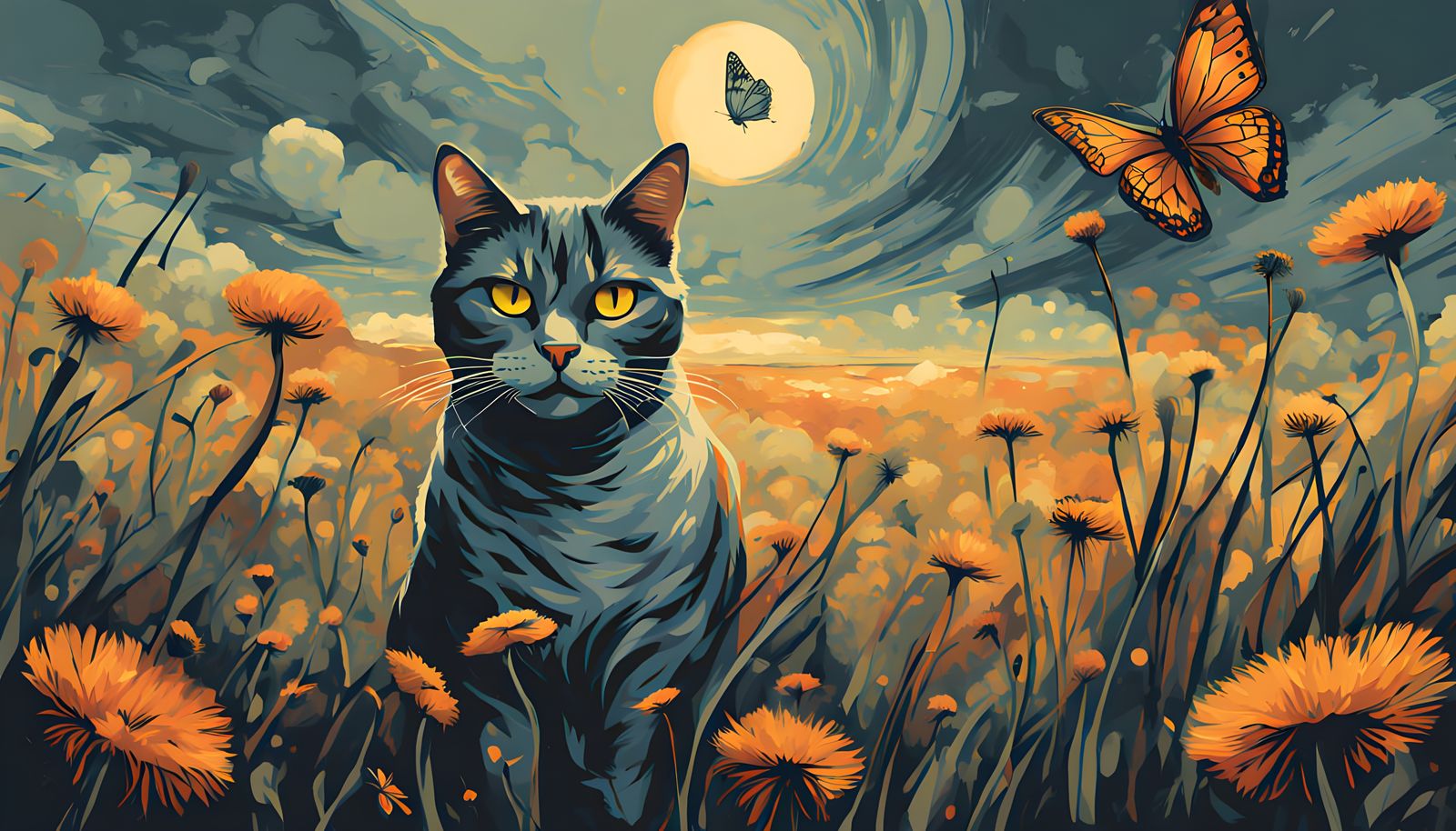 Whispers of Calico Skies in Grunge Art