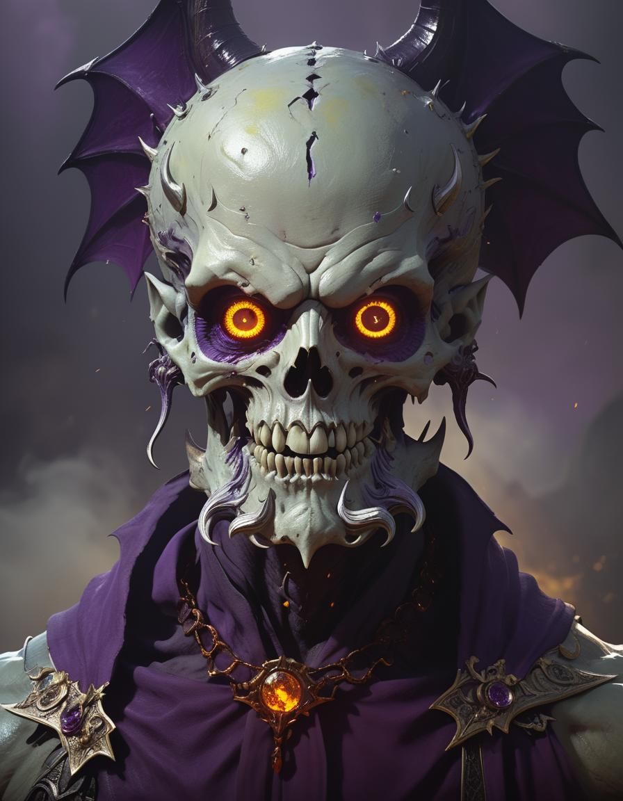 Evil Demon in Hellscape: Dark Fantasy Concept Art