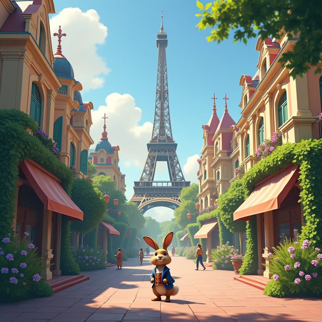 Whimsical Rabbit in Enchanted Disneyland Paris