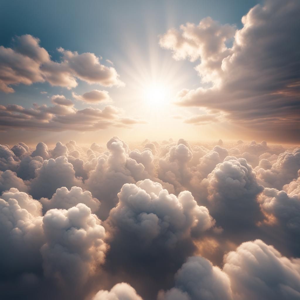 Hyperrealistic Sun Shines Through the Clouds in 4K