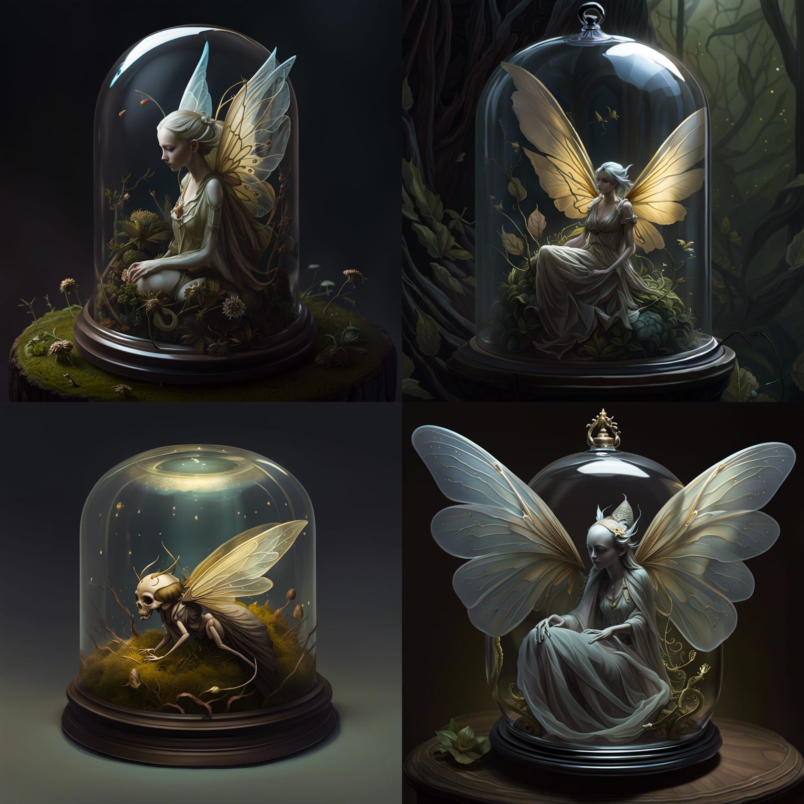 Fairy Still Life in Grimy Bell Jar