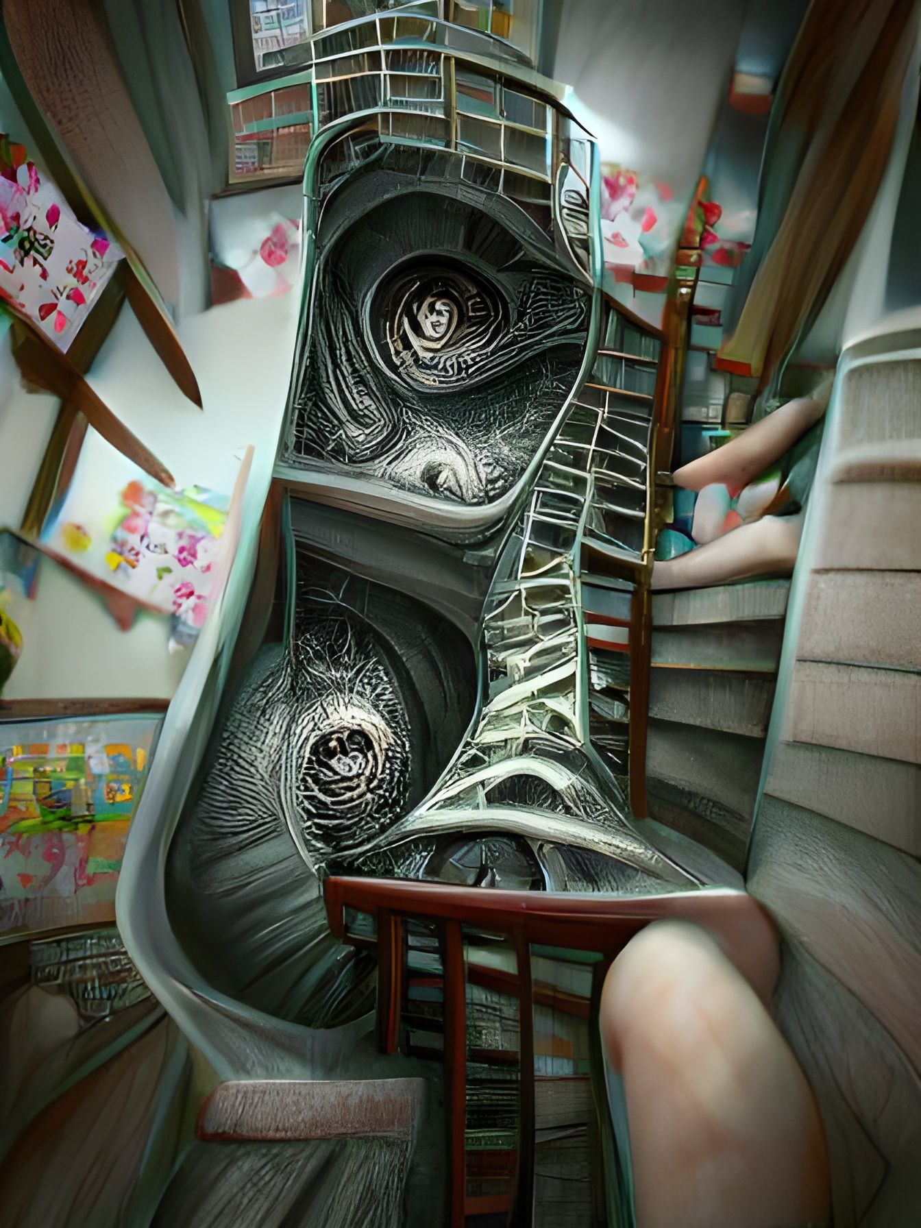 Creepy Stairs in Manga Horror Style