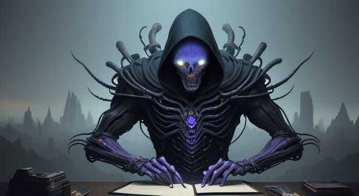 Ethereal Being Weaves Magical Calculations in a Dreamlike Sp...