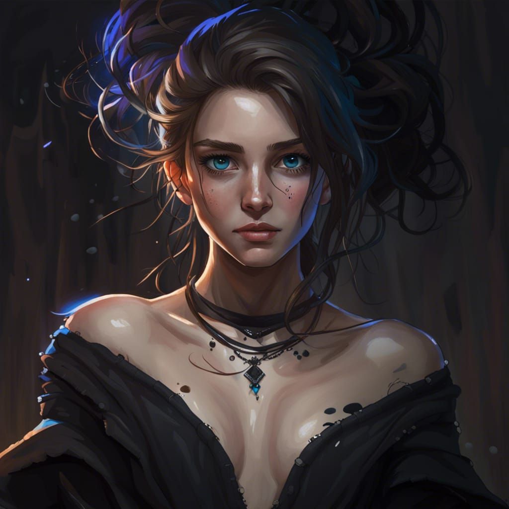 Hyperrealistic Portrait of a Girl with Heterochromia