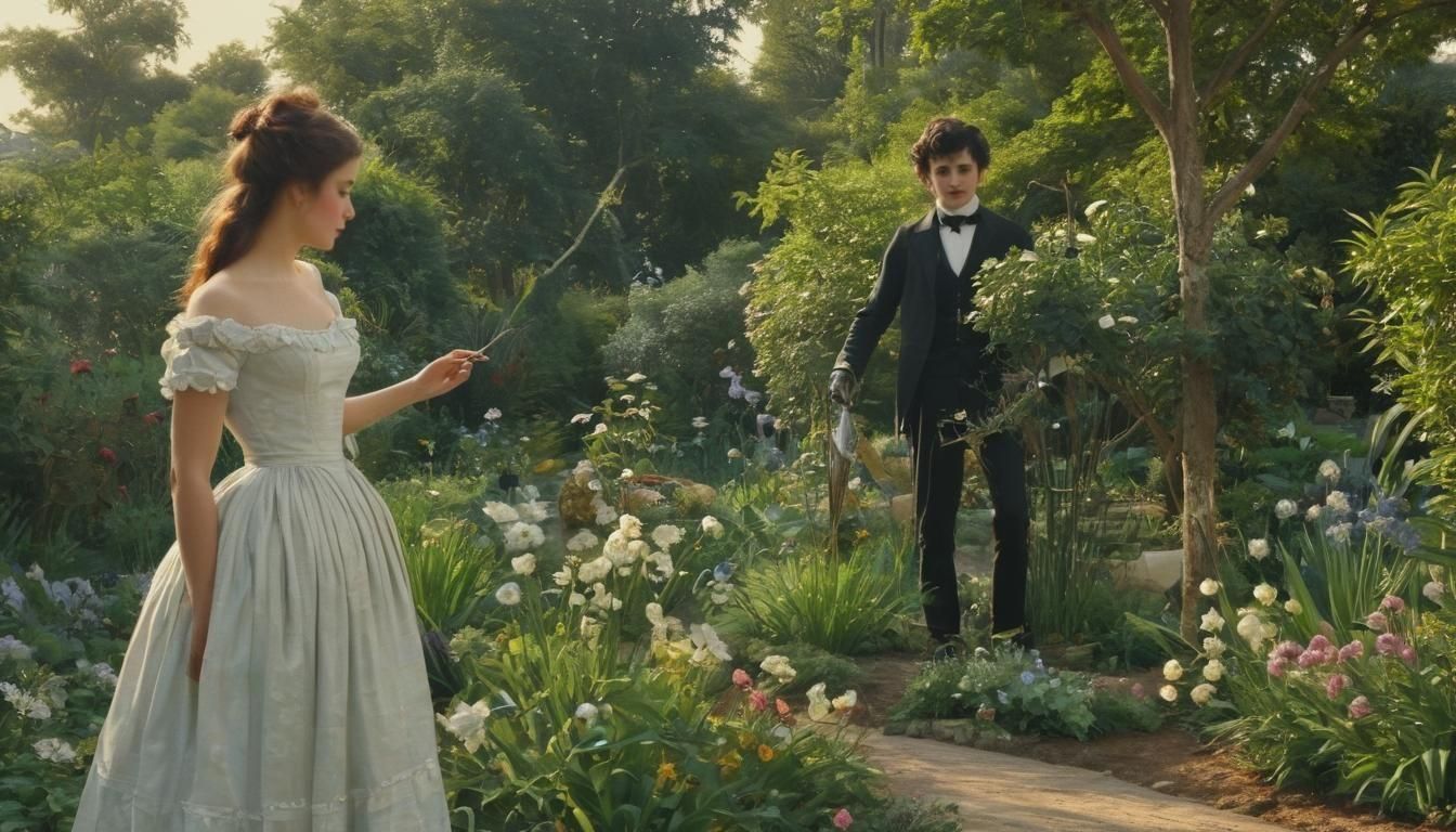Edward Scissorhands' Garden as Rococo Painting