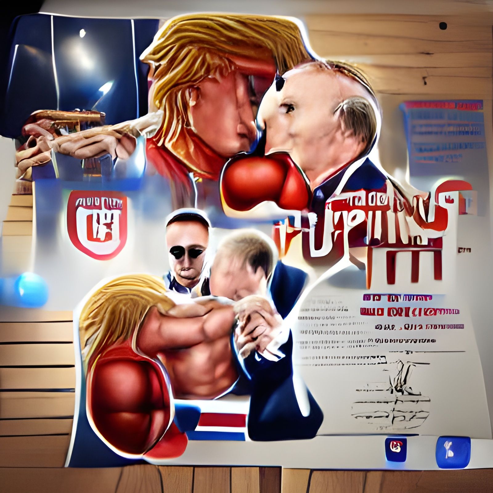 Trump Putin Boxing Match Poster Art