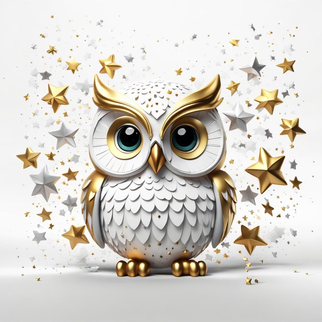 white, gold and silver stars background, 3d typography 3D nu...