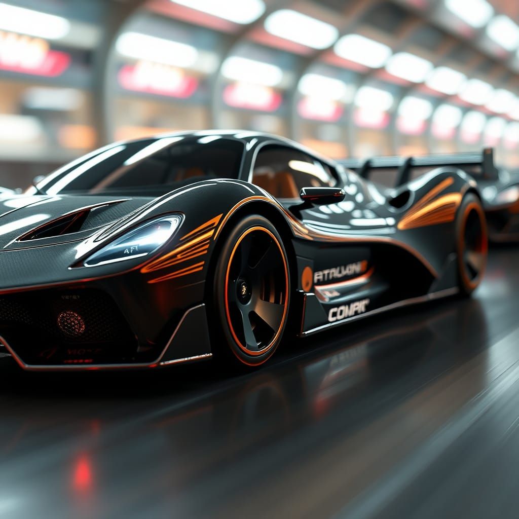 High-Speed Hot Wheels Supercars in Futuristic Style
