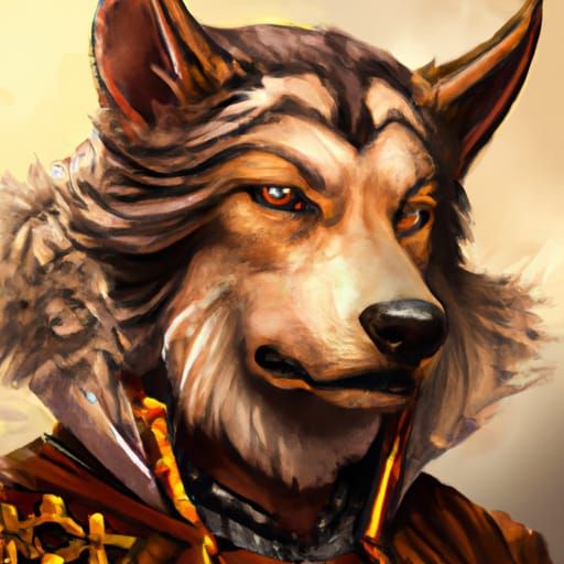 Dog Folk Commoner Portrait in Detailed Digital Art