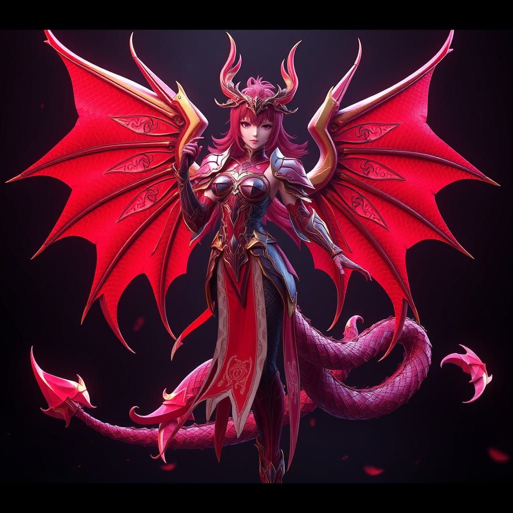 Nyx with Dragon Wings in 3D Anime Style