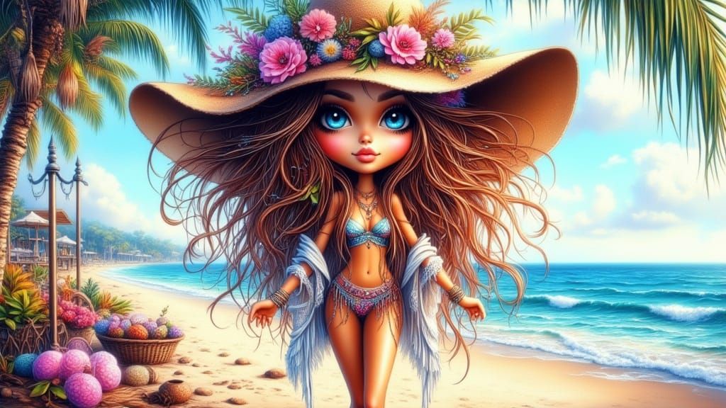 Whimsical Beach Doll