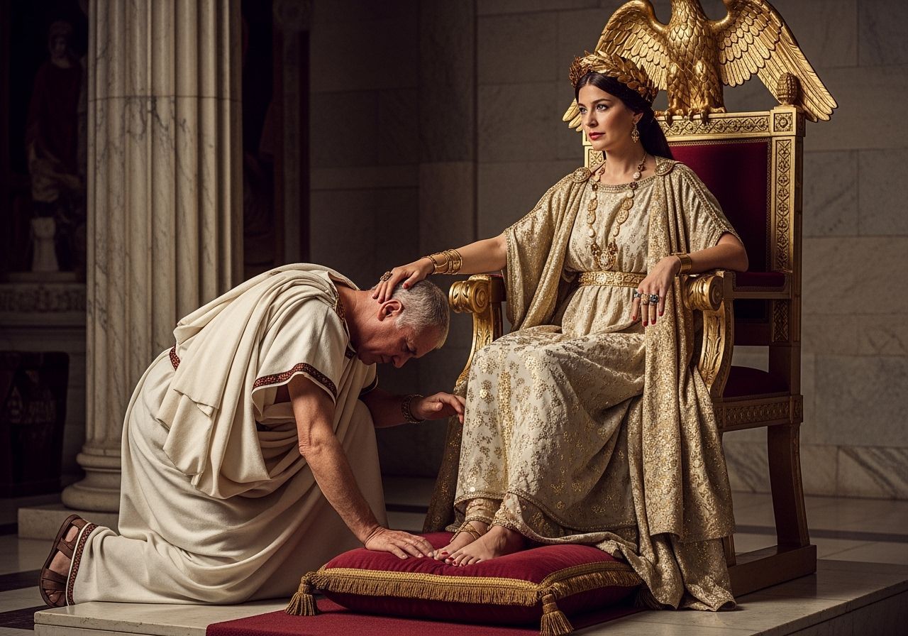 Empress Messalina on Her Throne in Ancient Rome