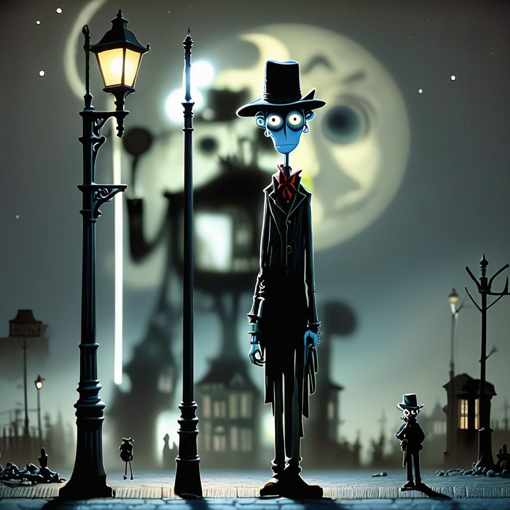 Surreal Cowboy in Claymation Style at Night